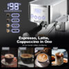 Geek Chef Espresso And Cappuccino Machine With Automatic Milk Frother,20Bar Espresso Maker For Home, For Cappuccino Or Latte,with ESE POD Filter, Stainless Steel, Gift For Coffee Lover Bar - Image 4