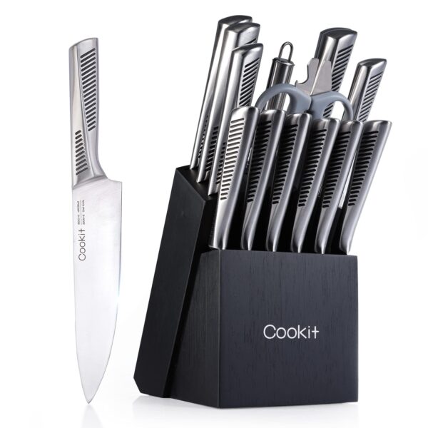 Kitchen Knife Set, 15 Piece Knife Sets with Block chef