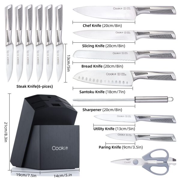 Kitchen Knife Set, 15 Piece Knife Sets with Block chef - Image 3