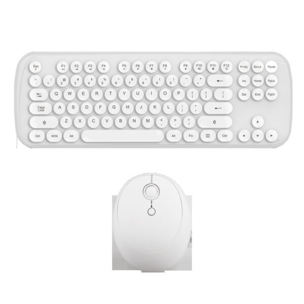Wireless Keyboard And Mouse Set Girls Color Retro - Image 2