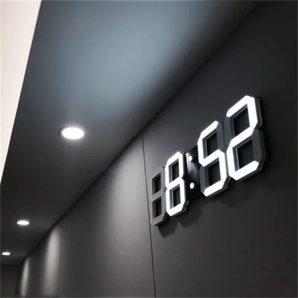 3D LED Wall Clock Modern Design Digital Table Clock Alarm Night Light Saat Wall Clock for Home Decor Living Room