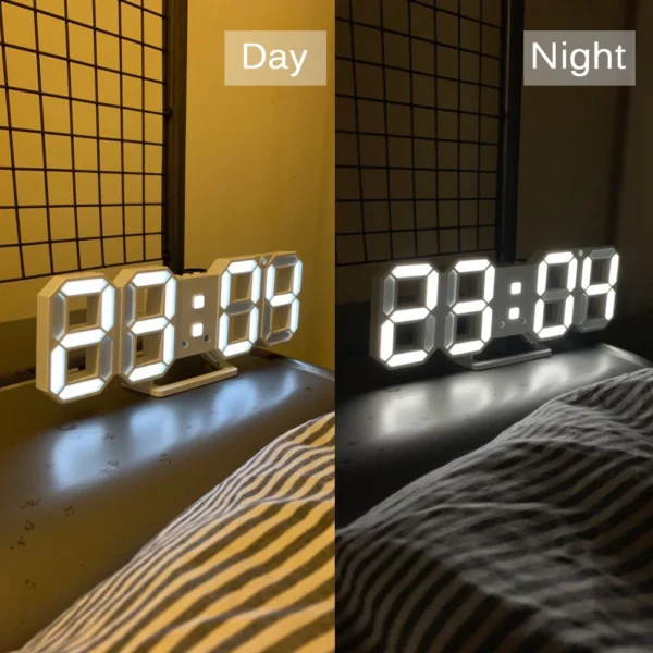 3D LED Wall Clock Modern Design Digital Table Clock Alarm Night Light Saat Wall Clock for Home Decor Living Room - Image 6