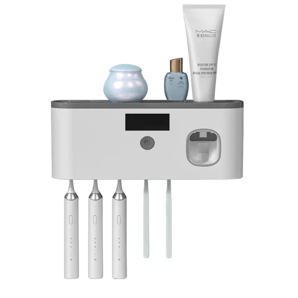 Toothpaste Dispenser Wall Mounted Toothbrush Holder Without Drilling Toothbrush Holder With 5 Brush Slots Toothbrush Organizer - Image 6