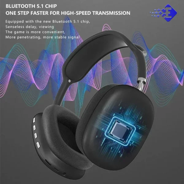 P9Promax Headphone Wireless Bluetooth Headset With Mic Noise Cancelling Headsets Stereo Sound Earphone Sports Gaming Headphones - Image 2