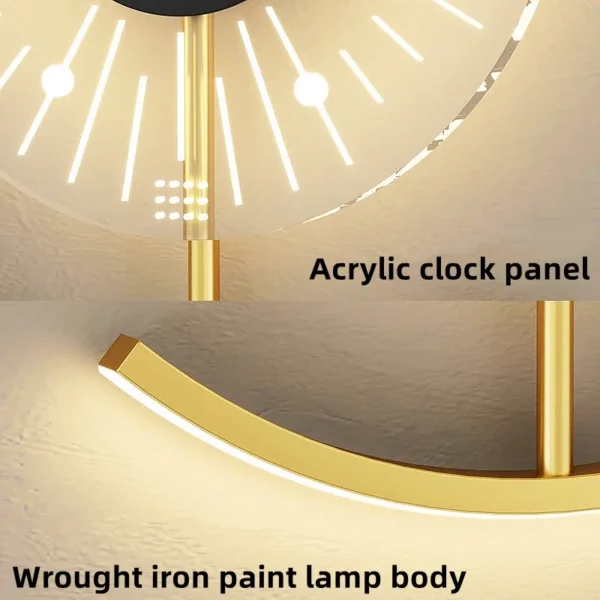 Moden Led Clock Wall Lamps For Corridor Aisle Bedside Wall Clock With Light Dimmable Bedroom Living Room Wall Sconce Lighting - Image 6