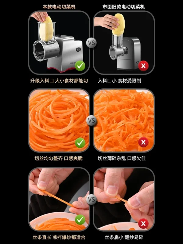 Electric Multifunctional Vegetable Cutter Home Vegetable Cutter God Commercial Automatic Potato Shredder Shredder Slicer 220v - Image 2