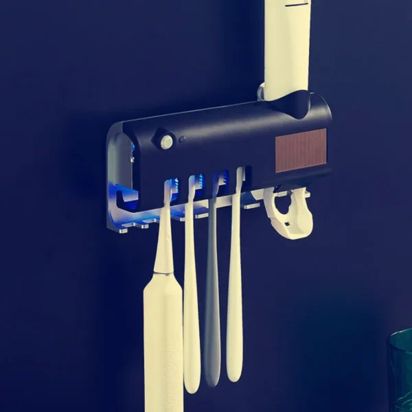 Solar Energy Bathroom Toothbrush Storage Box Toothbrush Holder Toothpaste Dispenser Multi-function Storage Holder USB Charger - Image 5