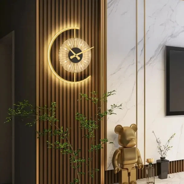 Moden Led Clock Wall Lamps For Corridor Aisle Bedside Wall Clock With Light Dimmable Bedroom Living Room Wall Sconce Lighting - Image 4