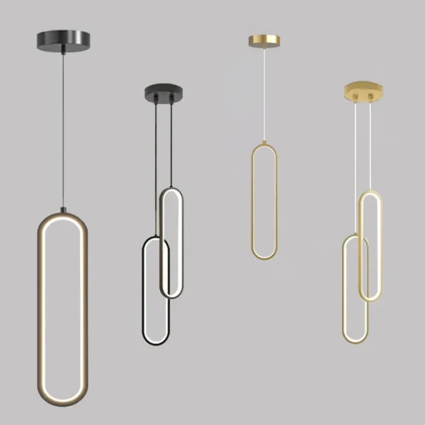 Modern Minimalist LED Pendant Light Chandelier For Bedroom Restaurant Living Room Gold Black Hanging Lamps Decoration Led Lustre - Image 4