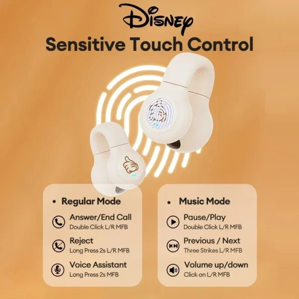Disney DN12 Earclip TWS Wireless Earbuds HIFI Surround Stereo Bluetooth 5.3 Earphones Sports Gaming Bluetooth Headphone with Mic - Image 6