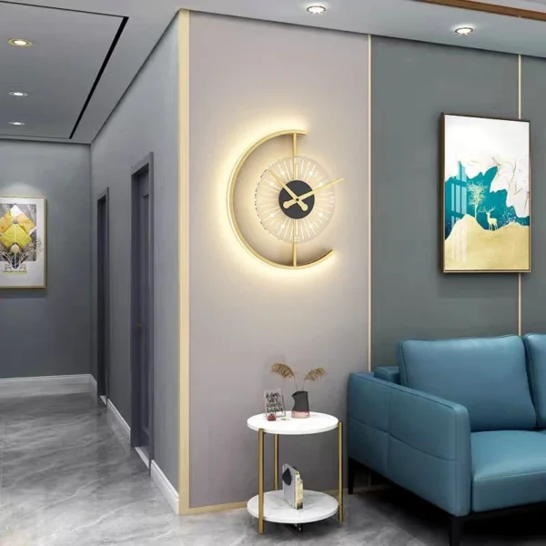 Moden Led Clock Wall Lamps For Corridor Aisle Bedside Wall Clock With Light Dimmable Bedroom Living Room Wall Sconce Lighting - Image 3