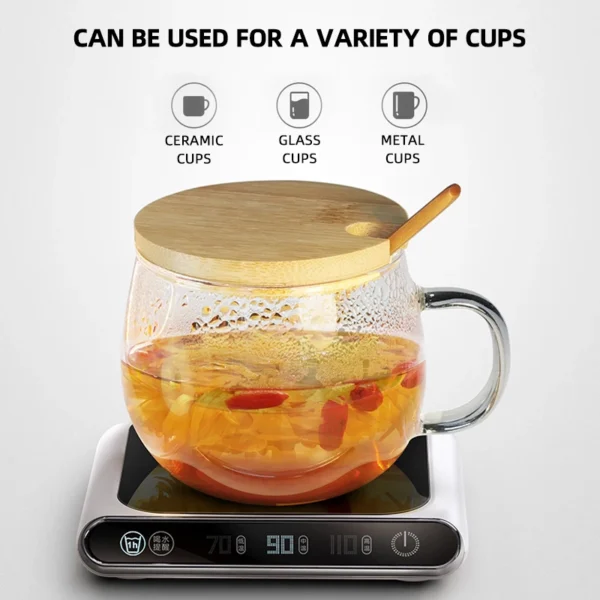 New Potable USB Coffee Mug Cup Warmer with 3 Temperature Settings for Office Desk Use Home Office Smart Electric Beverage Warmer - Image 4