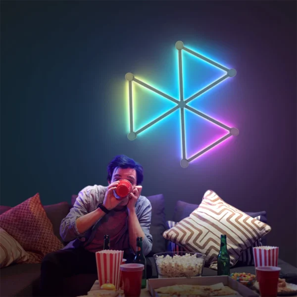Splicing Light DIY Atmosphere Light RGB Smart Wall Light Voice Control Lamp for Esports Room Bedroom Bar Decoration Night Light - Image 4