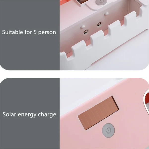 Solar Energy UV Toothbrush Holder Toothpaste Dispenser Bathroom Toothbrush Storage Box Multi-function Storage Holder USB Charge - Image 4