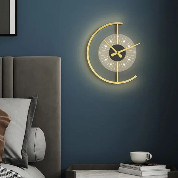 Moden Led Clock Wall Lamps For Corridor Aisle Bedside Wall Clock With Light Dimmable Bedroom Living Room Wall Sconce Lighting - Image 2