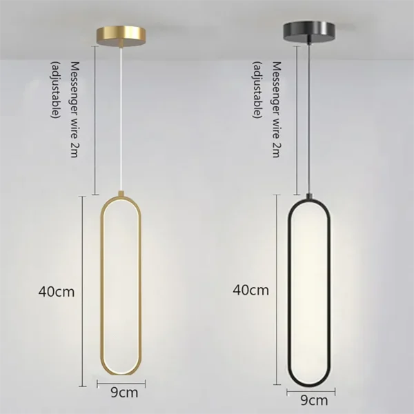 Modern Minimalist LED Pendant Light Chandelier For Bedroom Restaurant Living Room Gold Black Hanging Lamps Decoration Led Lustre - Image 5
