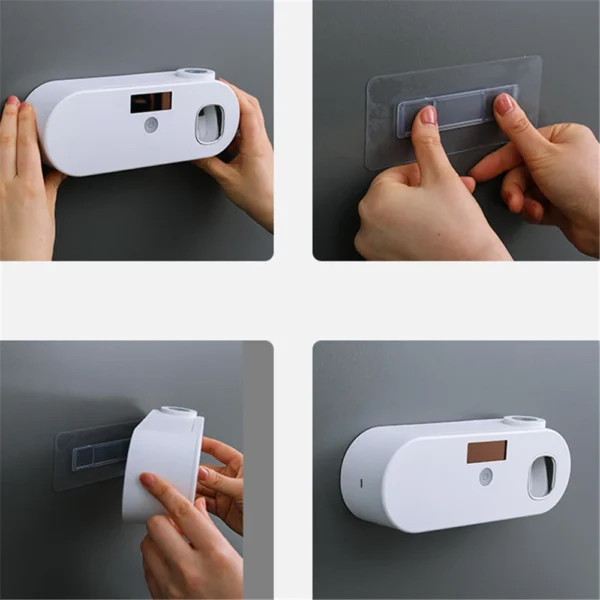 Solar Energy UV Toothbrush Holder Toothpaste Dispenser Bathroom Toothbrush Storage Box Multi-function Storage Holder USB Charge - Image 6