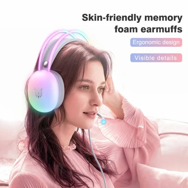 ONIKUMA Gaming Headset Esports Package New FULL RGB Light Design Headphones with Mic Headphone For PC Gamer - Image 2